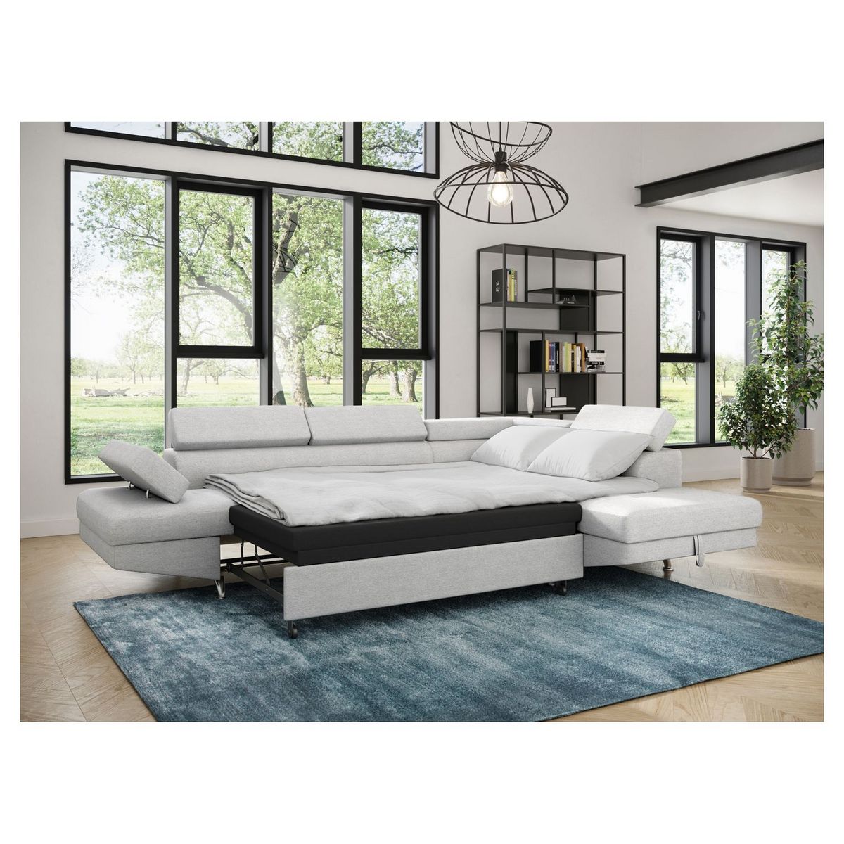 Canapé d'angle droit convertible 4 à 5 places CHICAGO