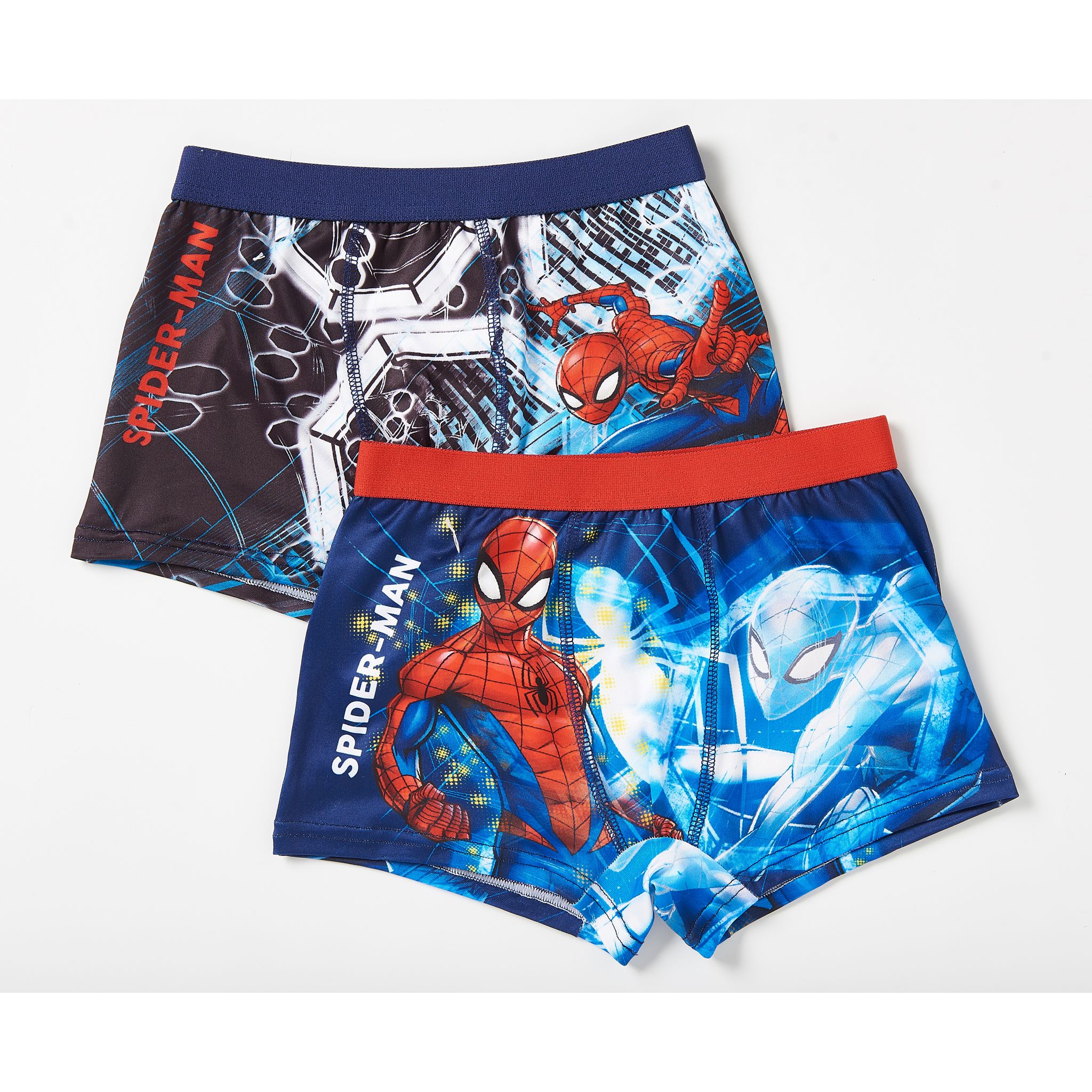 Lot De 2 Boxers Garçon Spiderman - 95% Coton 5% Élasthanne - Tailles 2-3 Ans, 4-5 Ans, 6-8 Ans