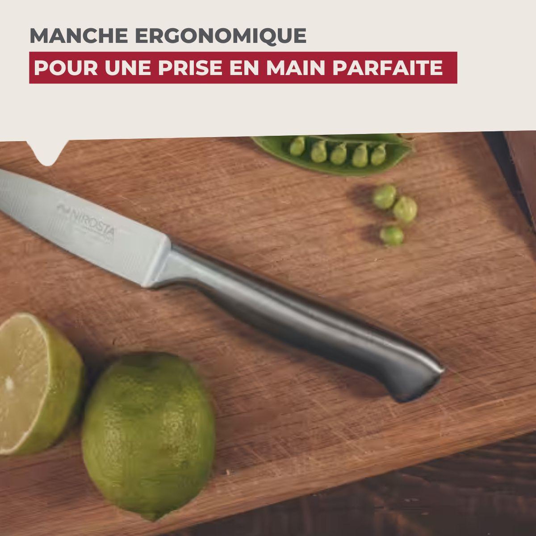 Voir la diapositive 5 : NIROSTA Ensemble de 6 couteaux d'office en inox 20 cm en tout nirosta star