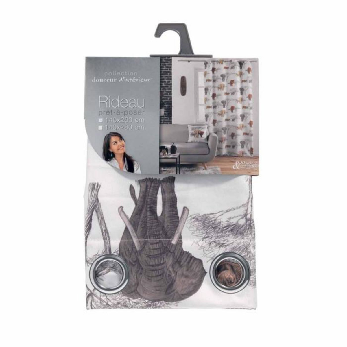 Paris Prix Rideau à Oeillets  Toundra  140x260cm Blanc