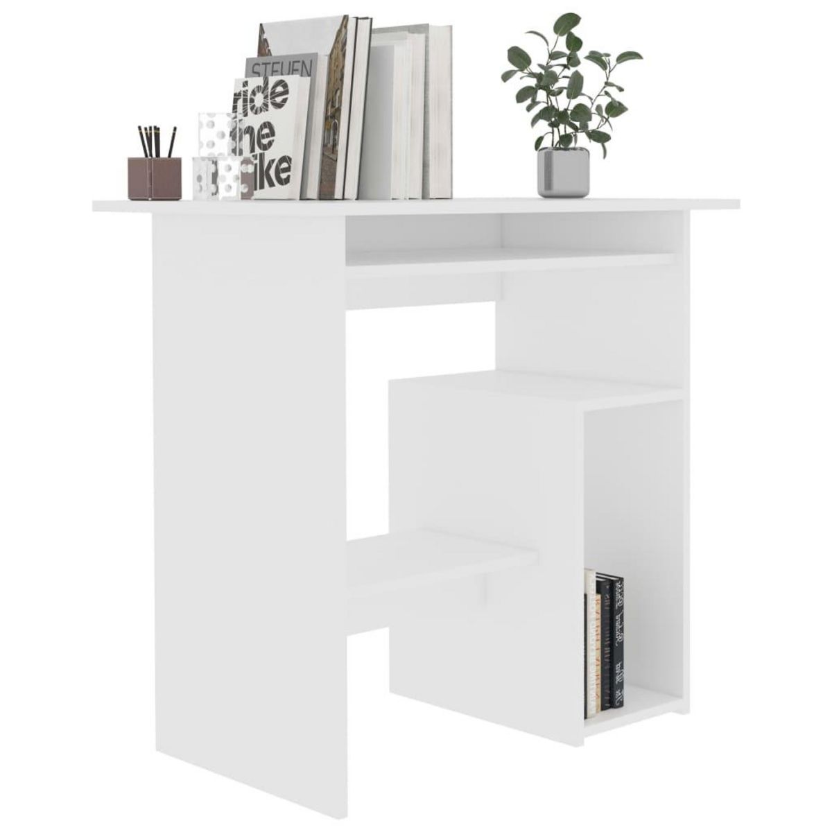 VIDAXL Bureau Blanc 80x45x74 cm Bois d'ingenierie