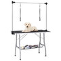Voir la diapositive 1 : VIDAXL Table de toilettage reglable de chiens avec 2 boucles et panier