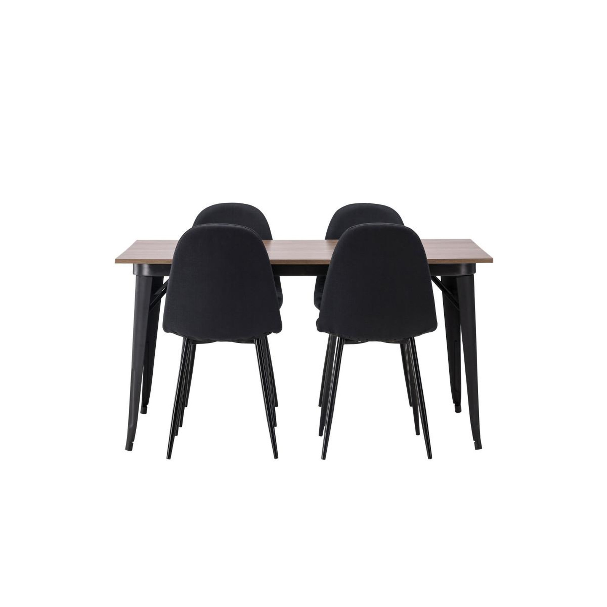 Voir la diapositive 2 : Paris Prix Ensemble table à manger & 4 chaises  tempe & polar  140cm naturel & noir