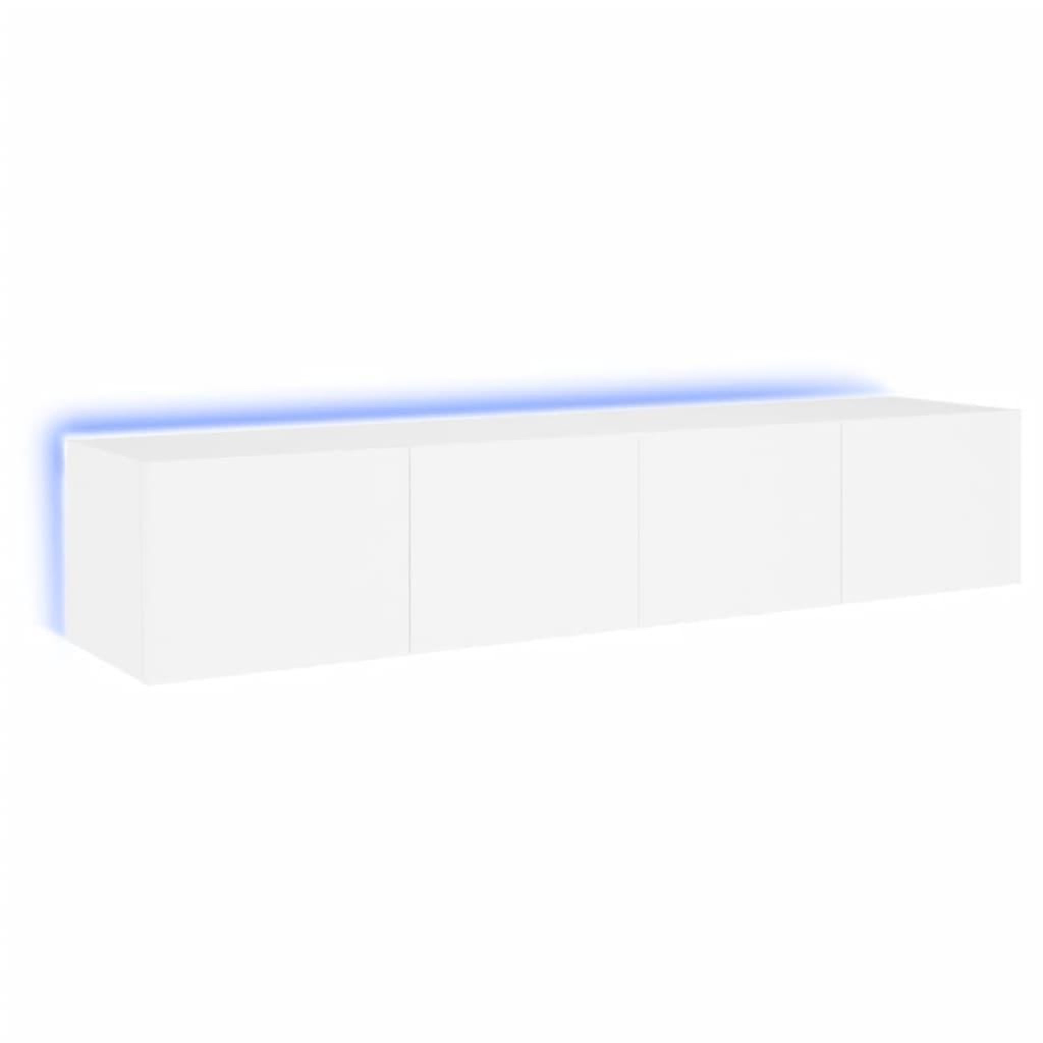 Voir la diapositive 2 : VIDAXL Meubles TV muraux avec lumieres LED 2 pcs blanc 80x35x31 cm