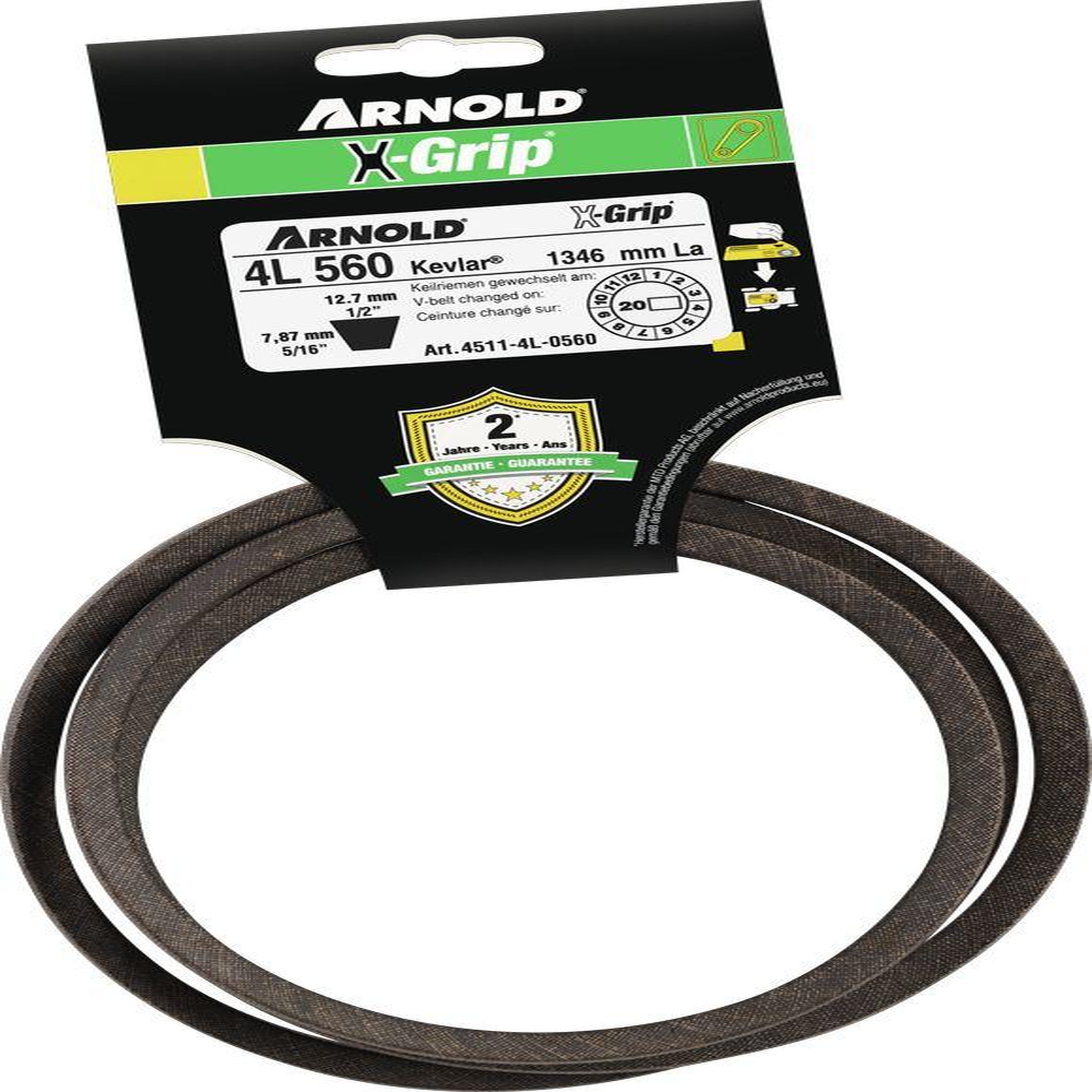 ARNOLD Courroie trapézoïdale x-grip v de type 4l560