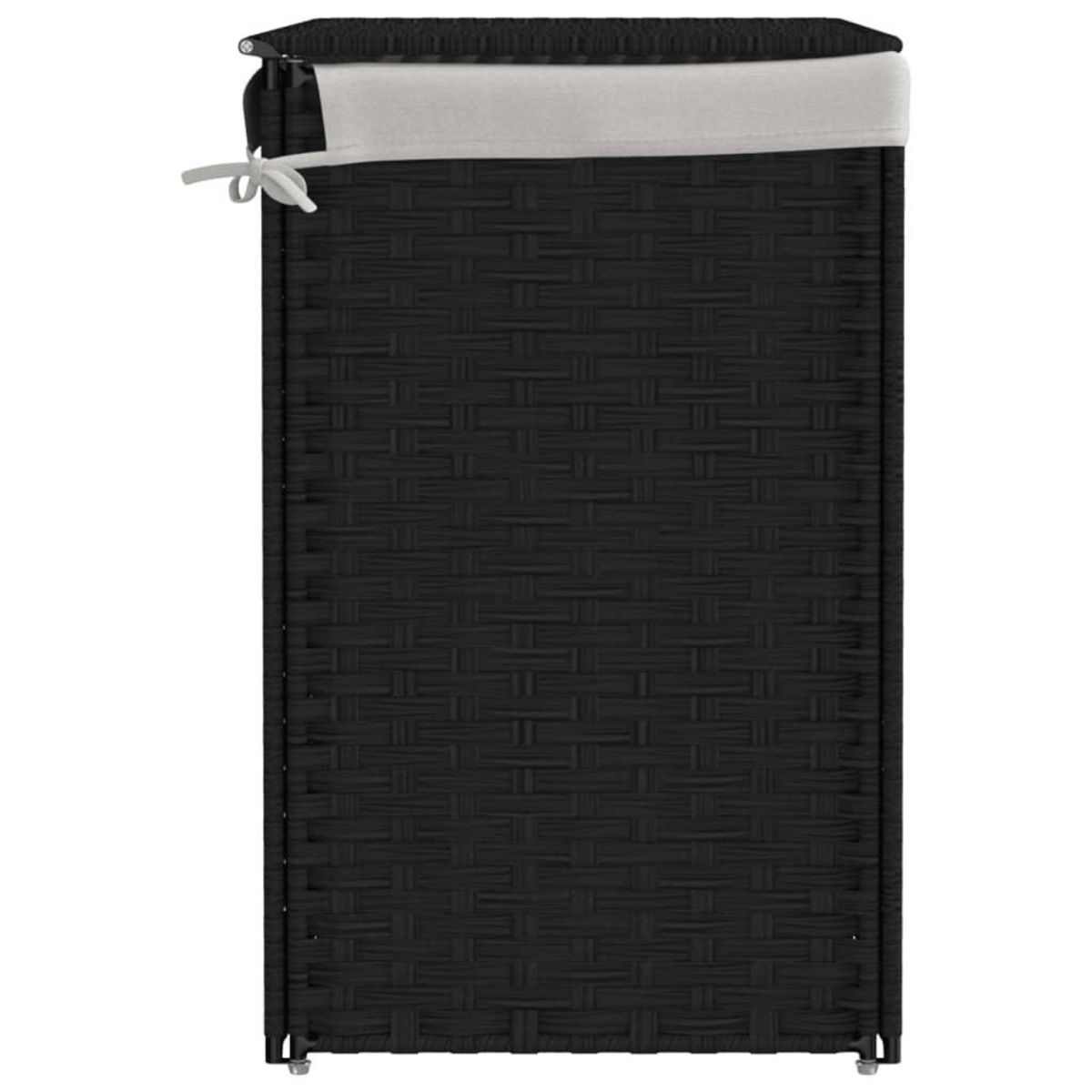 VIDAXL Panier a linge avec 2 sections noir 53x35x57 cm resine tressee