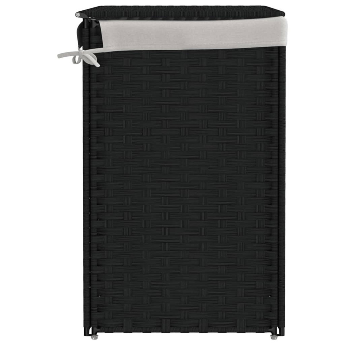 VIDAXL Panier a linge avec 2 sections noir 53x35x57 cm resine tressee