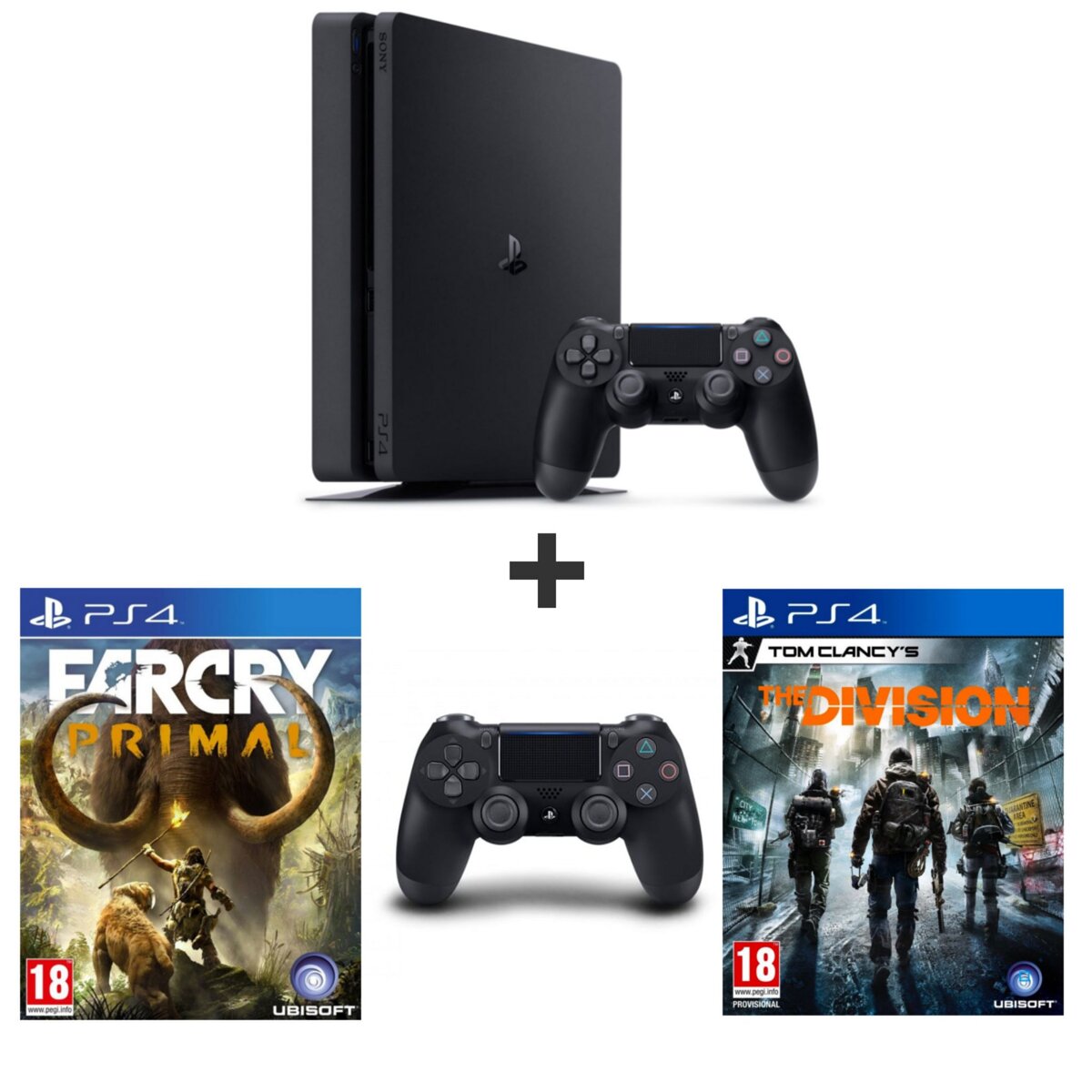 EXCLU WEB Console PS4 1To Slim + 2eme manette + FAR CRY PRIMAL + THE DIVISION
