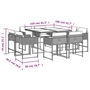 Voir la diapositive 6 : VIDAXL Ensemble a manger de jardin 9pcs coussins noir resine tressee