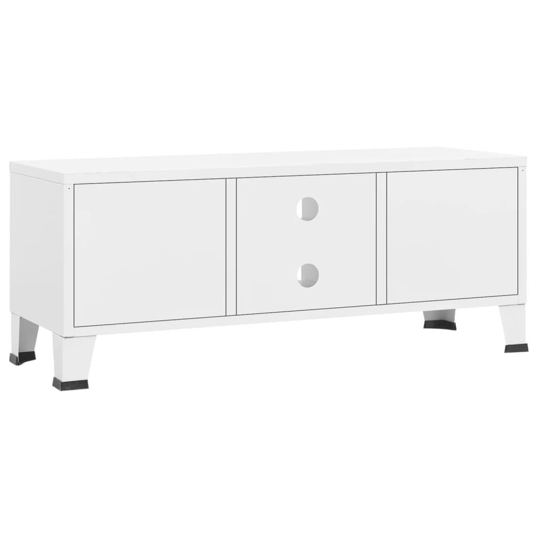 Voir la diapositive 5 : VIDAXL Meuble TV industriel Blanc 105x35x42 cm Metal