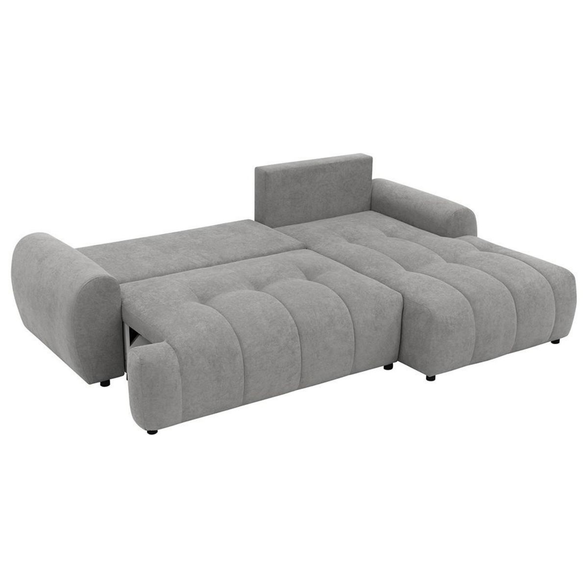 BEST MOBILIER Luzzio - canapé d'angle droit 4 places convertible avec coffre en tissu texturé