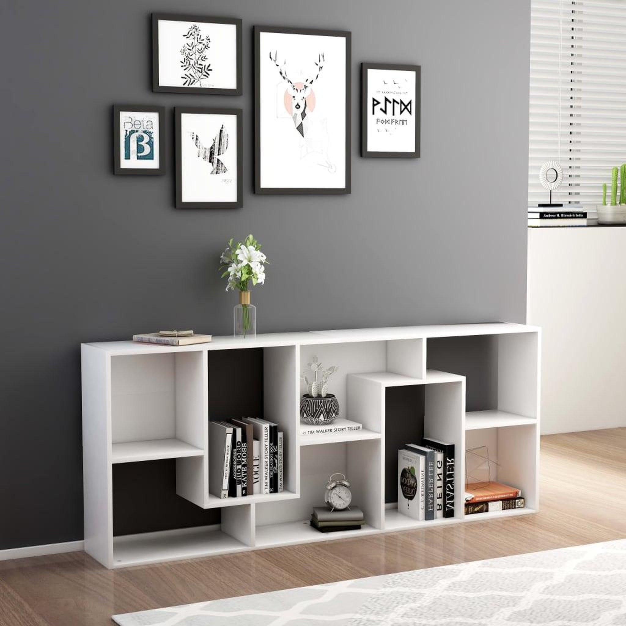 Voir la diapositive 3 : VIDAXL Bibliotheque Blanc 67x24x161 cm Bois d'ingenierie