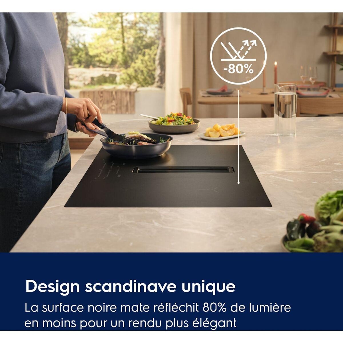 ELECTROLUX Plaque induction aspirante KCC73443CZ SaphirMatt