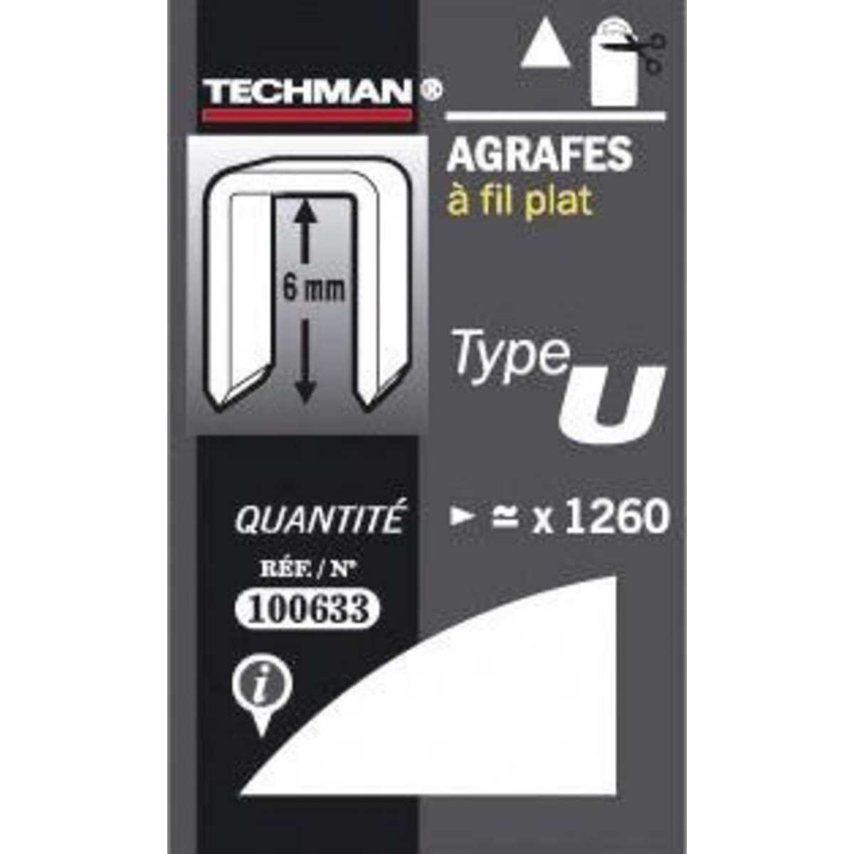 TECHMAN Agrafes 6 mm - type C