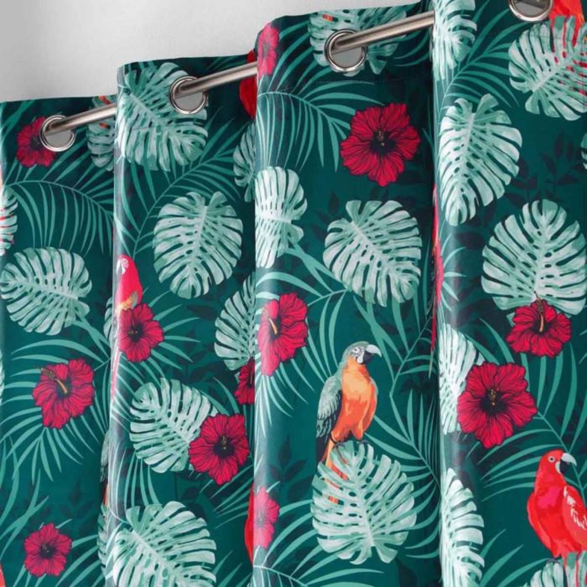 Paris Prix Rideau à Œillets Imprimé  Caracas  140x260cm Bleu