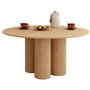 Voir la diapositive 1 : ID MARKET Table à manger ronde ELOISE pied central cylindrique 6 personnes hêtre 110 cm