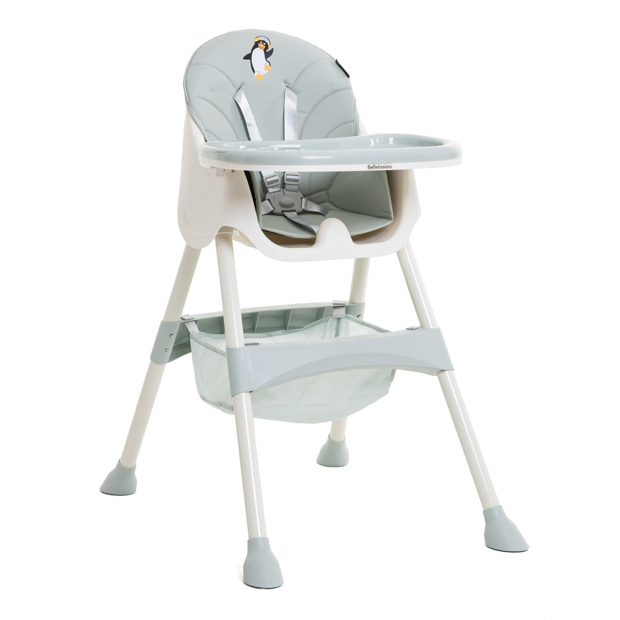 Voir la diapositive 2 : BEBELISSIMO BEBELISSIMO - Chaise Haute Bébé Evolutive -dès 6 mois jusqu'à 20kg -Disco Pinguin - hauteur réglable - vert