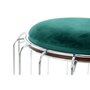 Paris Prix Pouf & Table d'Appoint  Comfortable  50cm Vert & Argent