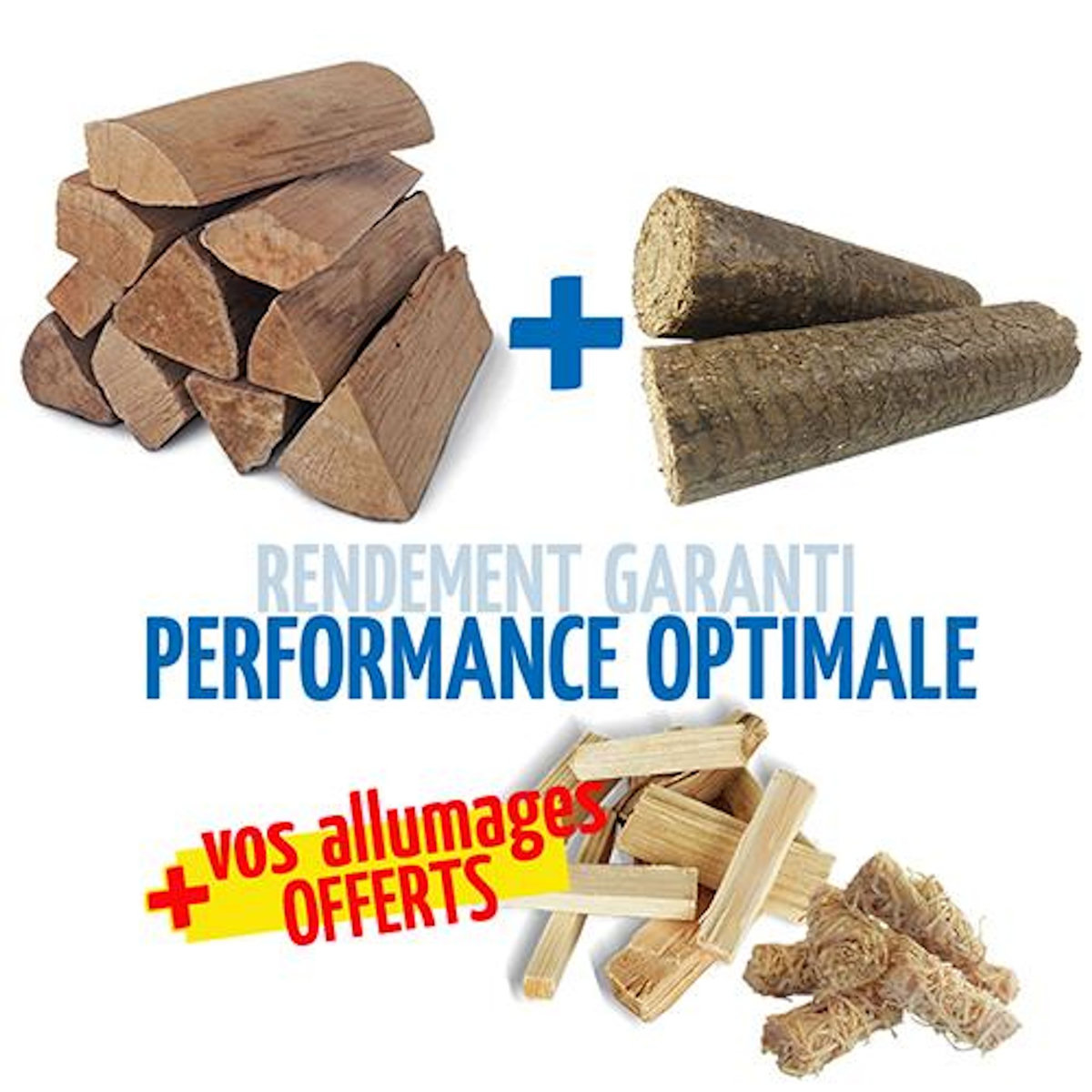 WOODSTOCK Lot de 2 Packs Découverte Woodstock soit 80 packs de bûches densifies + 2 600 dm de bûches 30 cm + allumage offert