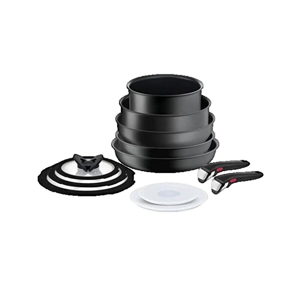 TEFAL Ensemble de casseroles et poêles Tefal 12 pièces revêtement antiadhésif noir