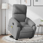 VIDAXL Fauteuil inclinable de massage electrique gris fonce