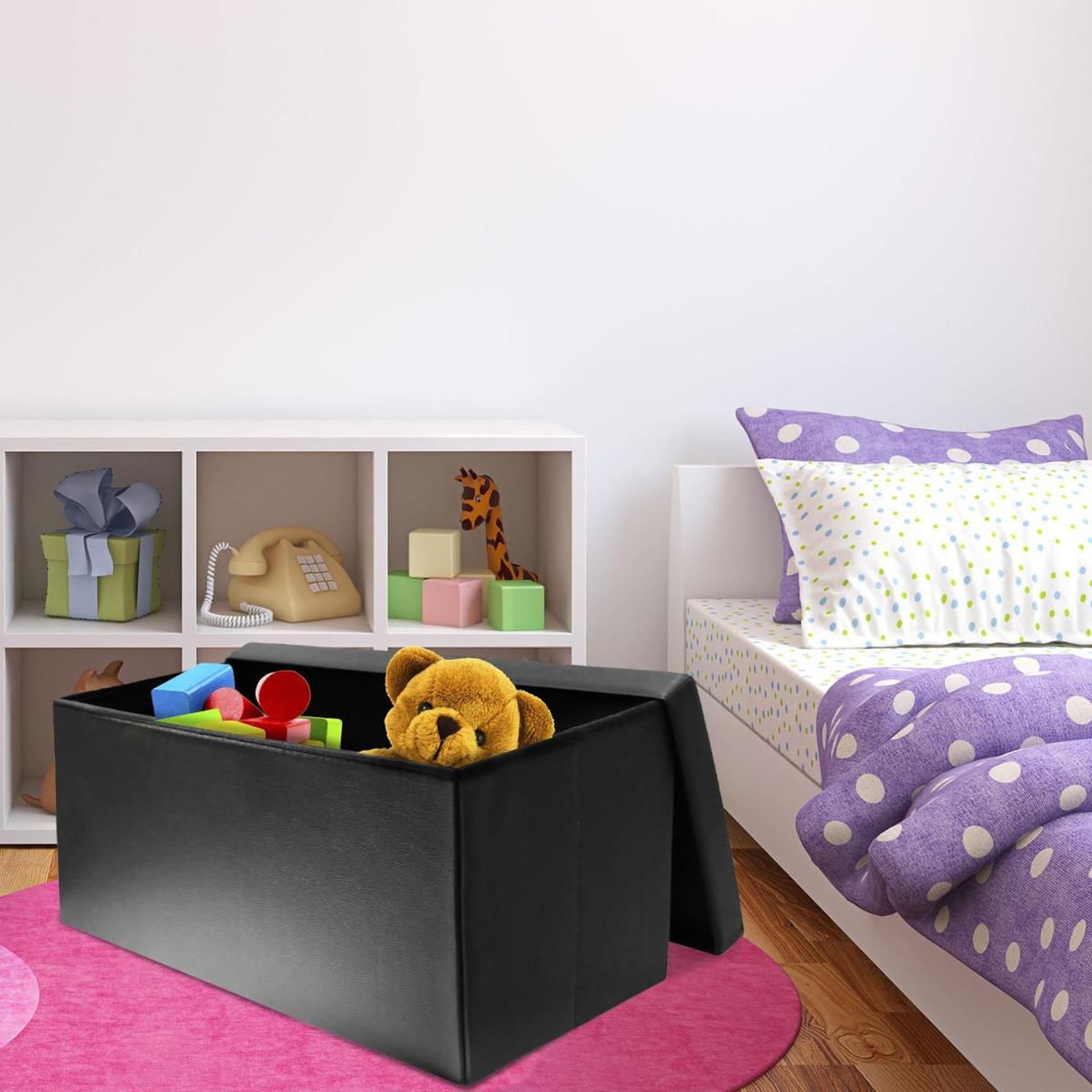 Voir la diapositive 3 : The Home Deco Factory Banquette coffre pliable design  alana  76cm noir