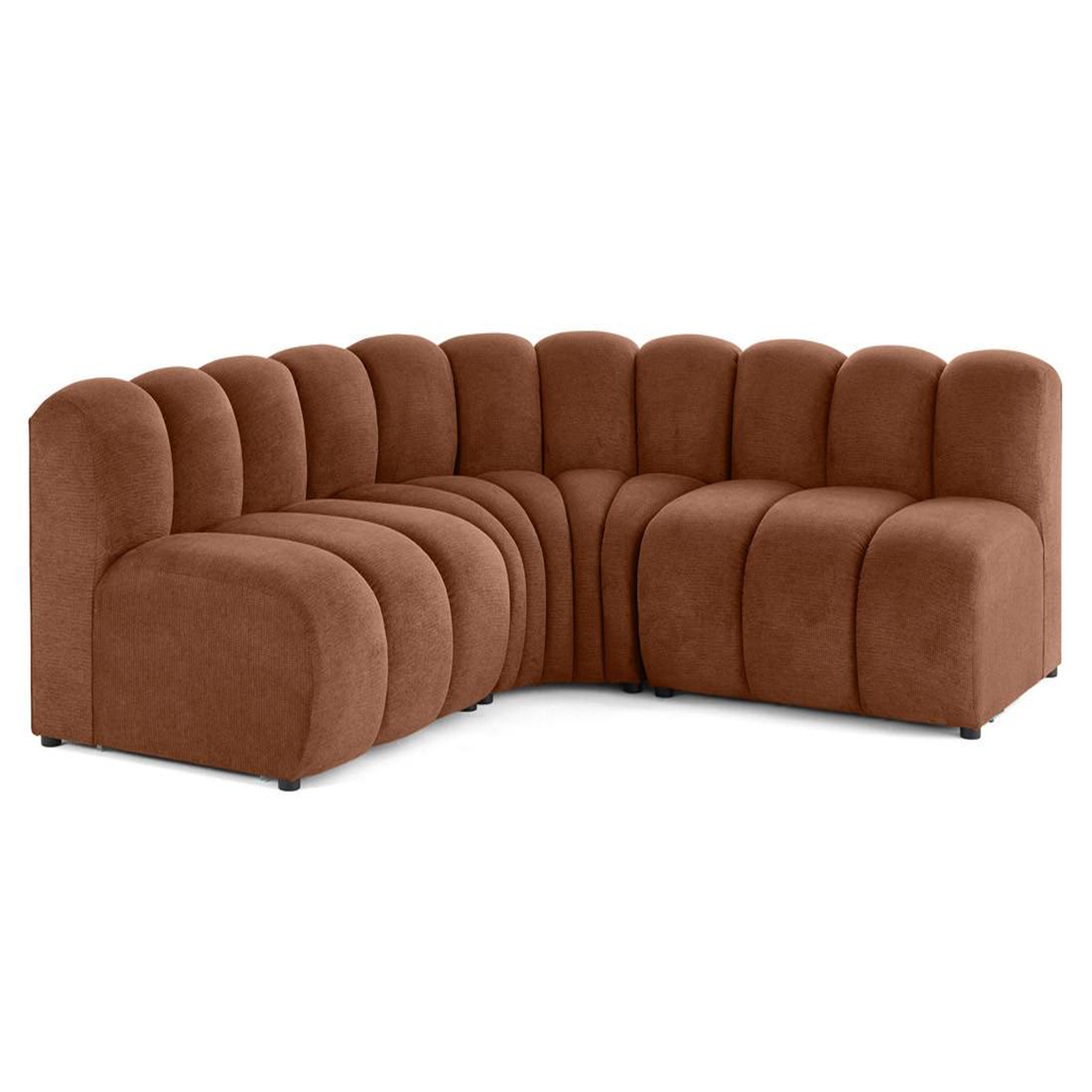 Voir la diapositive 6 : BEST MOBILIER Debbie - canapé modulable d'angle réversible 4 places en tissu texturé
