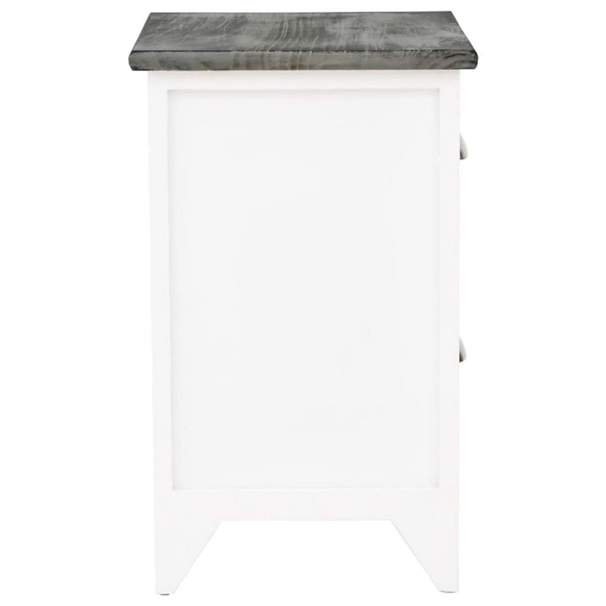 VIDAXL Table de chevet Gris et blanc 38x28x45 cm Bois de Paulownia
