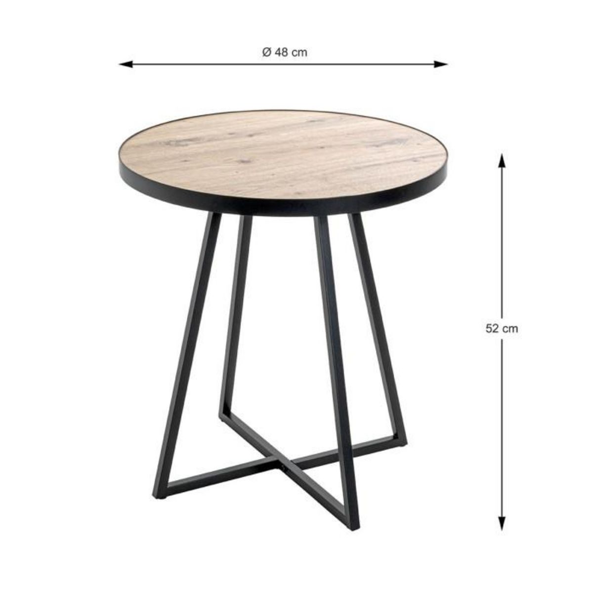 Paris Prix Table d'Appoint  Miranda  48cm Chêne & Noir