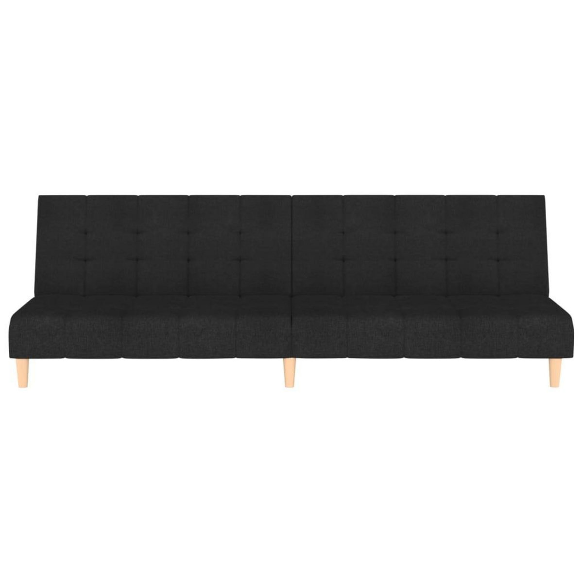 VIDAXL Canape-lit a 2 places noir tissu