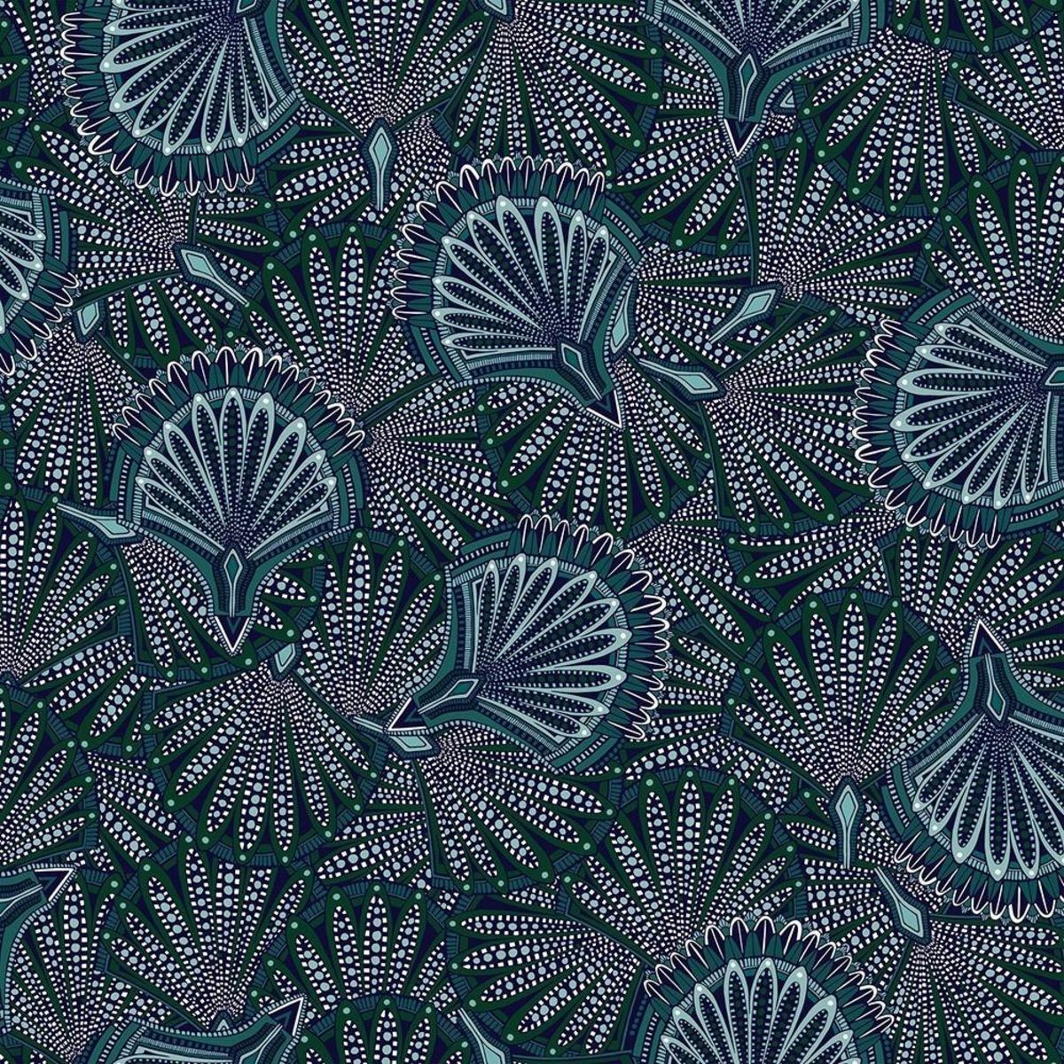 ATMOSPHERA Housse de couette 240x260 Eventail + 2 taies 100% coton 57 fils