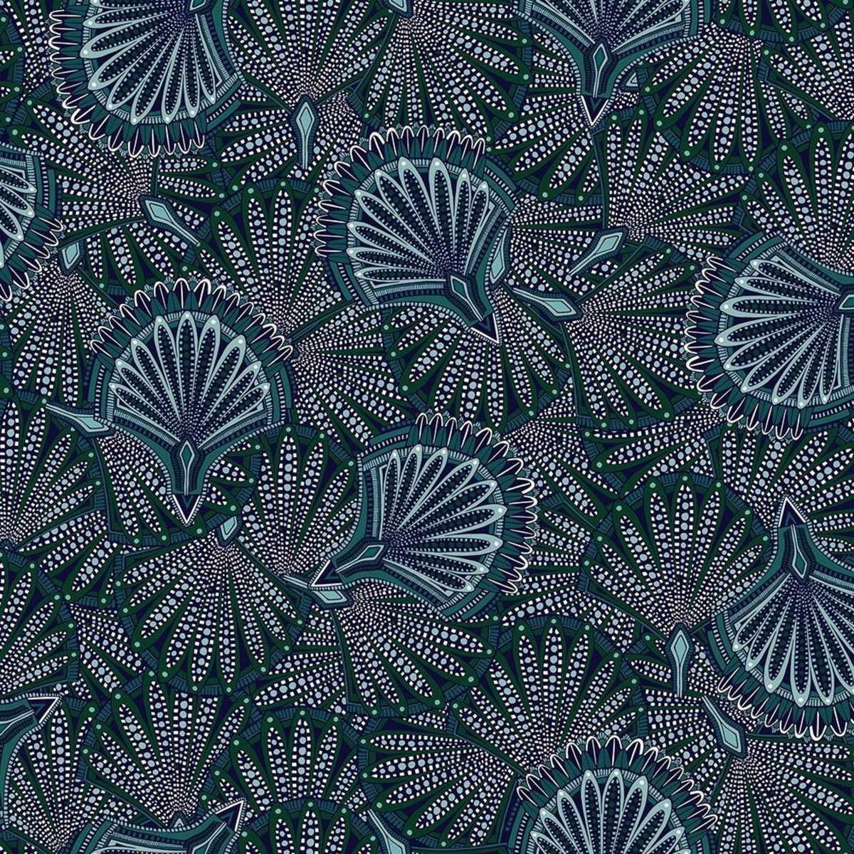 ATMOSPHERA Housse de couette 240x260 Eventail + 2 taies 100% coton 57 fils