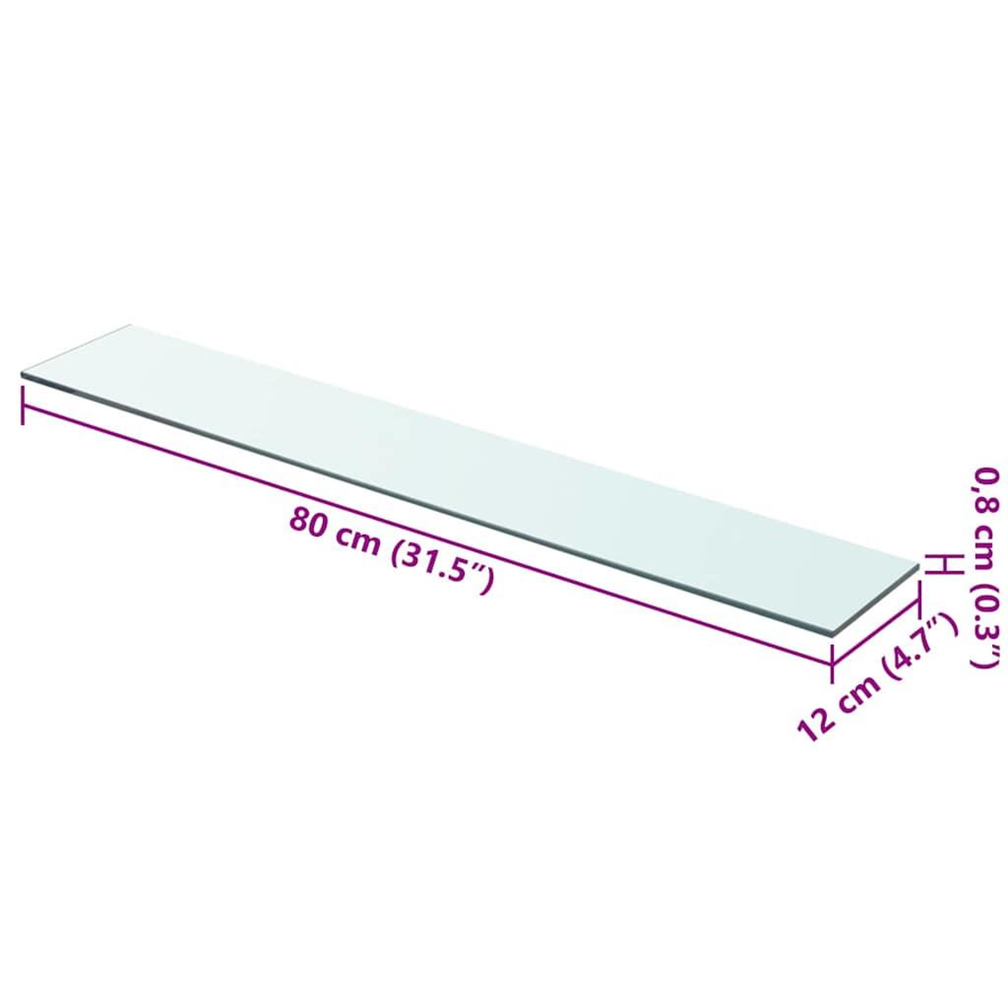 Voir la diapositive 4 : VIDAXL Panneaux d'etagere 2 pcs Verre Transparent 80 x 12 cm