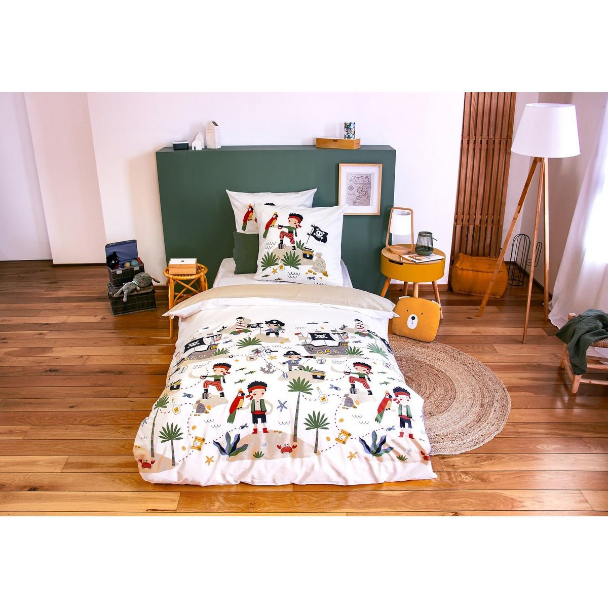 Home collection Parure housse de couette 2pcs 140x200 100% coton 57 fils - pirate