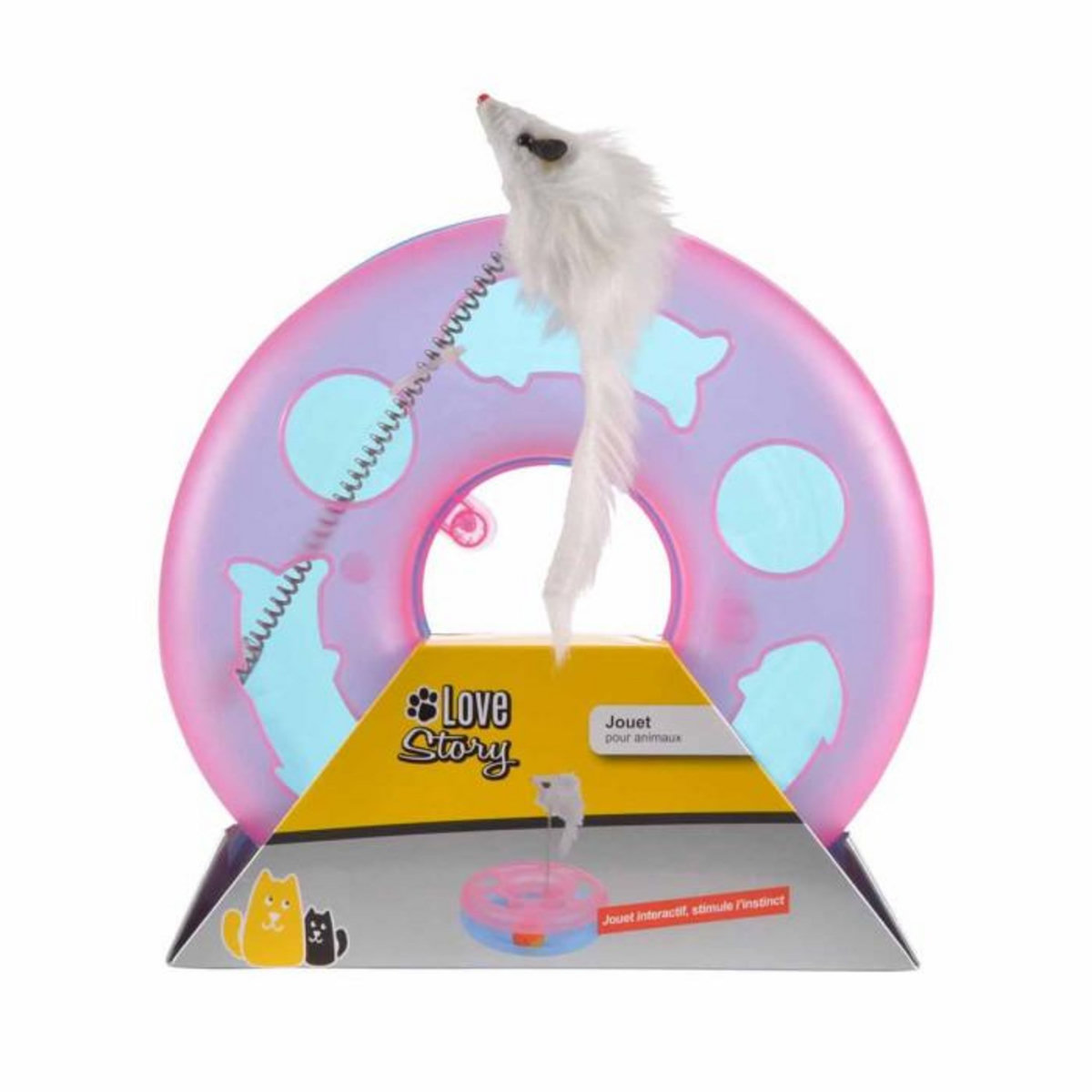 Paris Prix Jouet pour Chat  Tunnel avec Balle & Tige  24cm Rose