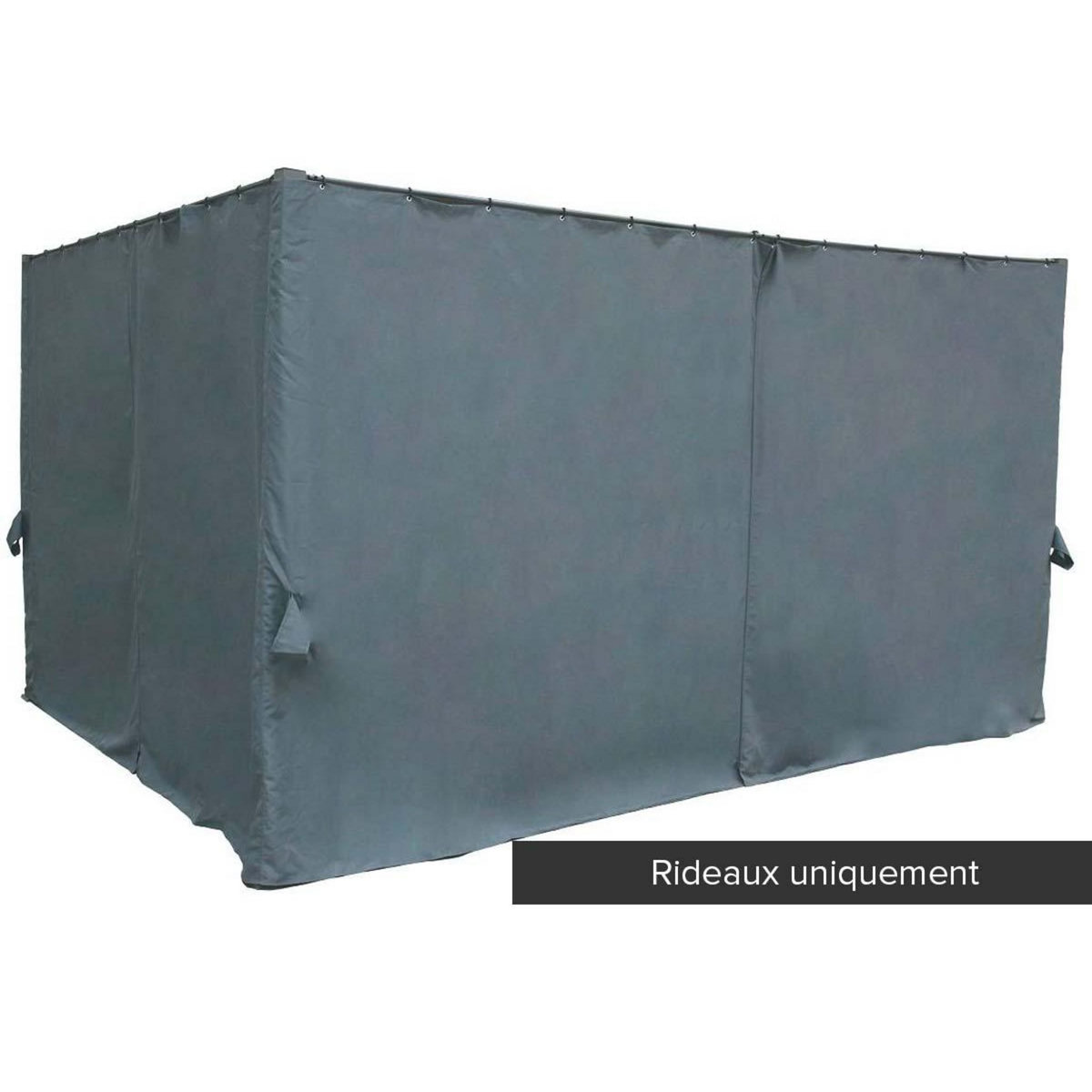 HESPERIDE Jeu de 4 rideaux pour tonnelle Palmeira 4 x 3 m Ardoise - Hespéride