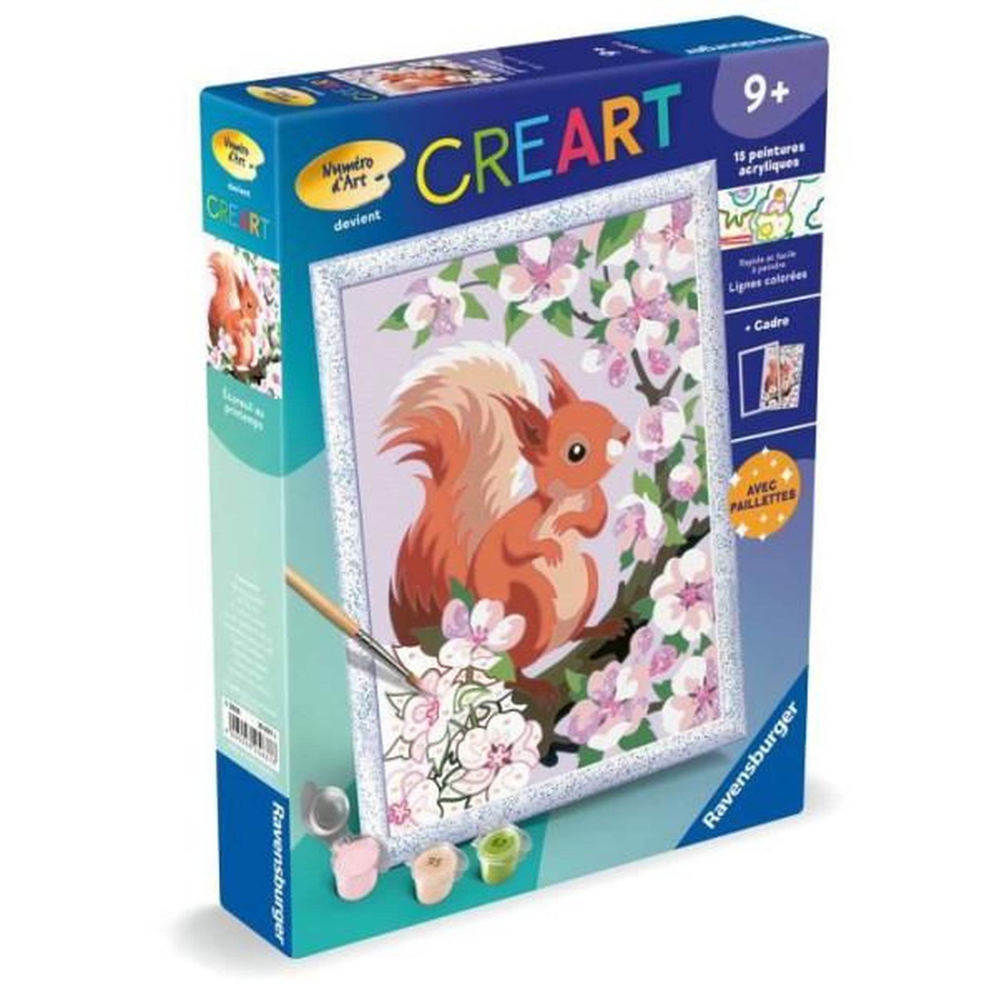 Voir la diapositive 6 : RAVENSBURGER CreArt Kids 18x24cm - Ecureuil au printemps