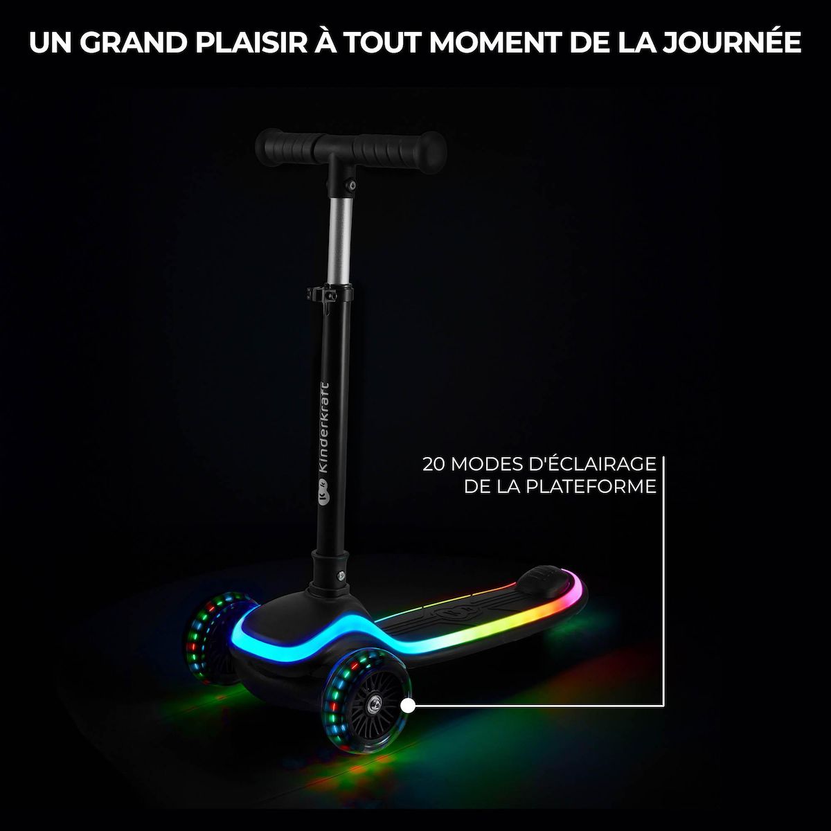KINDERKRAFT Trottinette 3 roues led pour enfant
