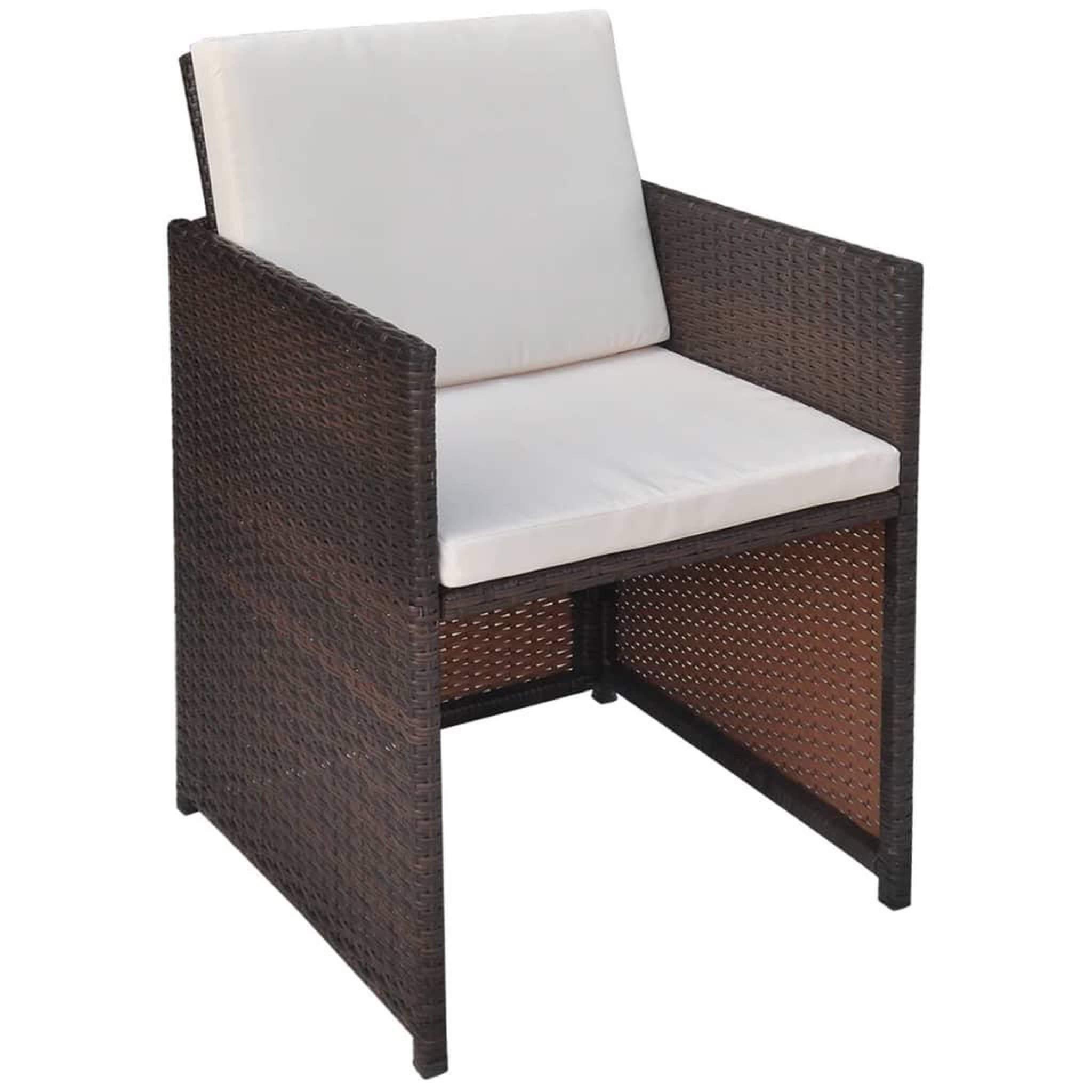 Voir la diapositive 2 : VIDAXL Chaises de jardin lot de 2 avec coussins Resine tressee Marron