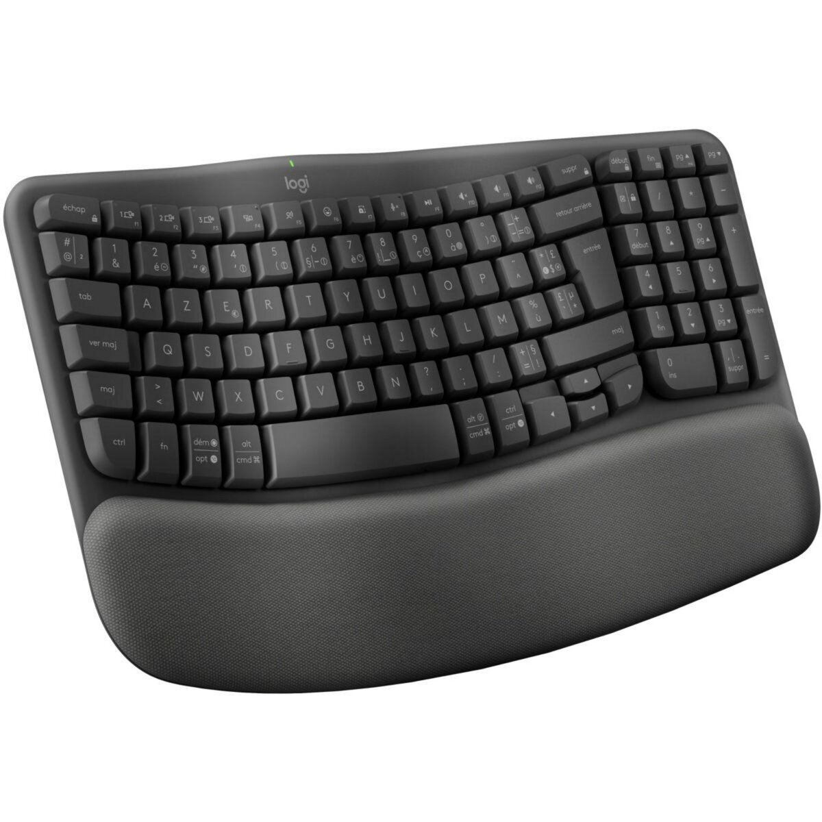 Logitech Clavier sans fil Wave Keys ergonomique + repose poignets pas cher  