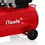 iTools Compresseur d'air à huile 8 bar 50L 115 PSI Silencieux 2CV 1.5KW + Kit 5 accessoires air comprimé ITOOLS