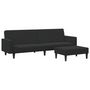 Voir la diapositive 2 : VIDAXL Canape-lit a 2 places avec repose-pied noir velours