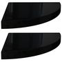 Voir la diapositive 2 : VIDAXL Etageres d'angle flottantes 2pcs noir brillant 35x35x3,8 cm MDF