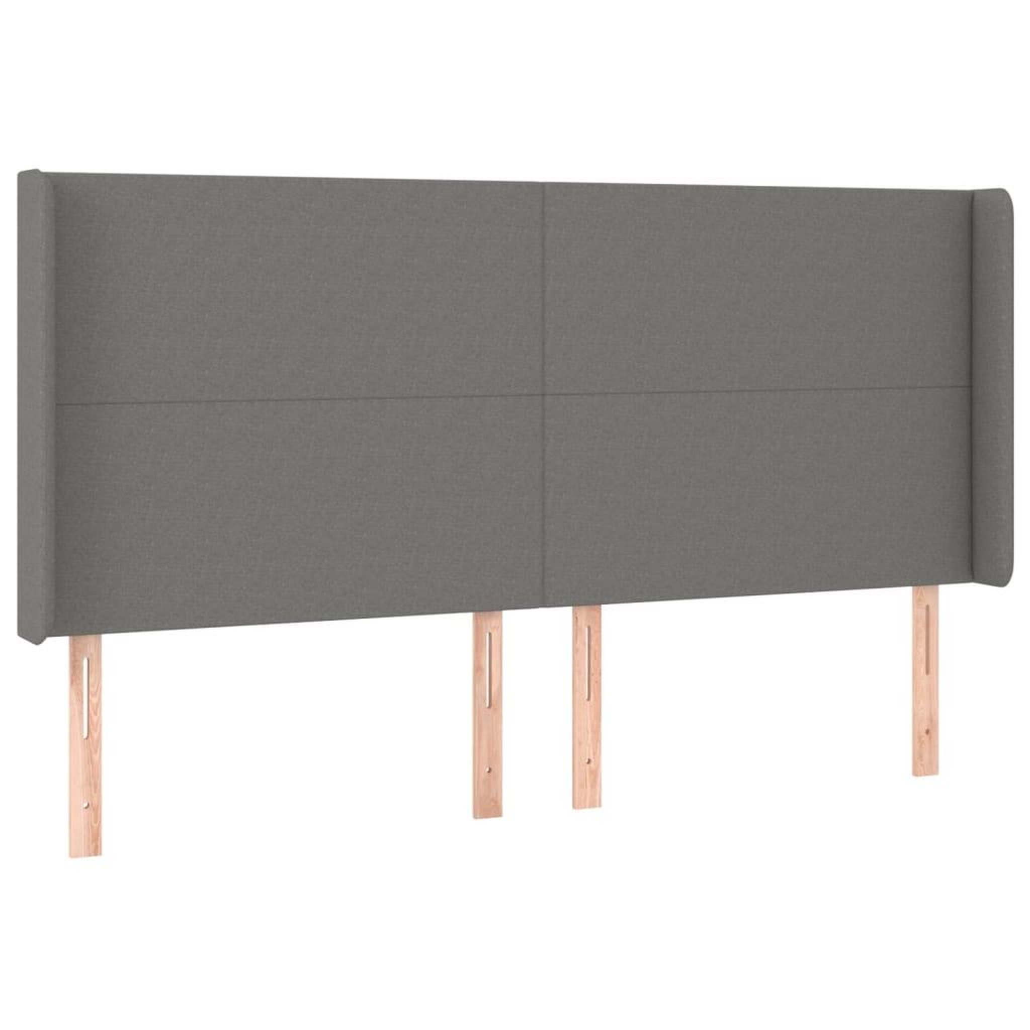 Voir la diapositive 2 : VIDAXL Tete de lit avec oreilles Gris fonce 163x16x118/128 cm Tissu