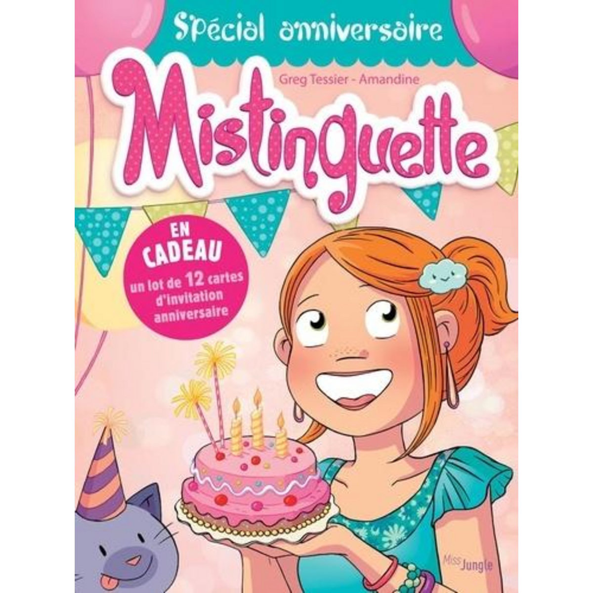 MISTINGUETTE : SPECIAL ANNIVERSAIRE. EN CADEAU UN LOT DE 12 CARTES D'INVITATION ANNIVERSAIRE, Amandine