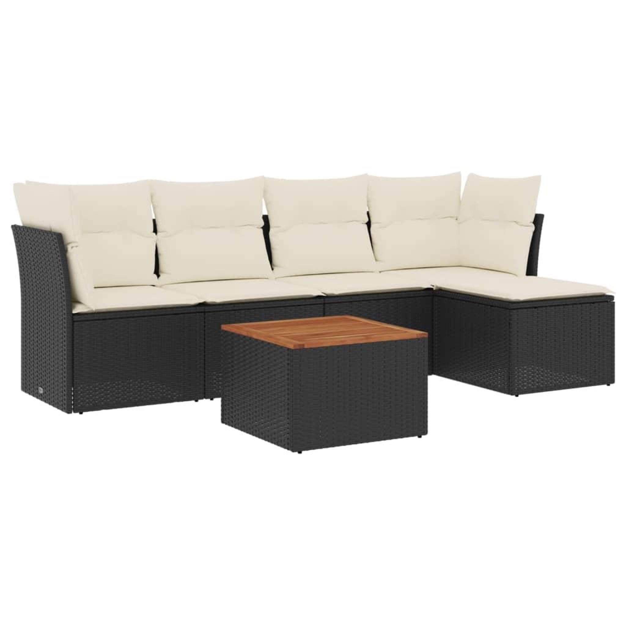 Voir la diapositive 2 : VIDAXL Salon de jardin 6 pcs avec coussins noir resine tressee