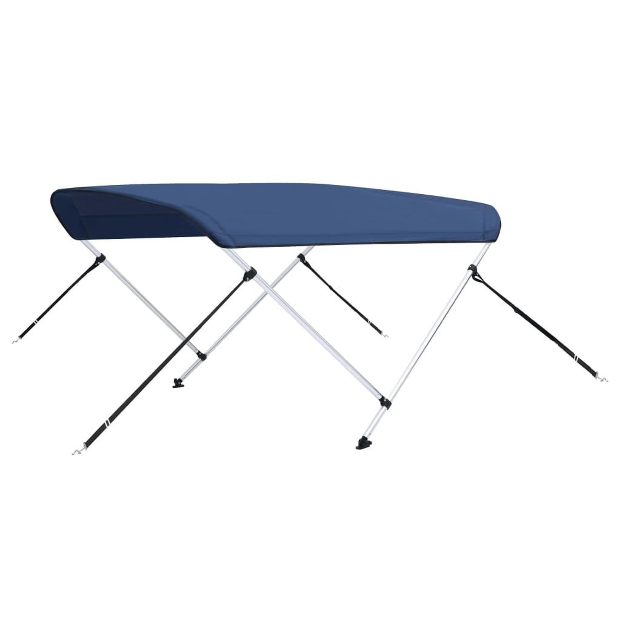 Voir la diapositive 2 : VIDAXL Auvent bimini a 2 arceaux Bleu marine 180x150x110 cm