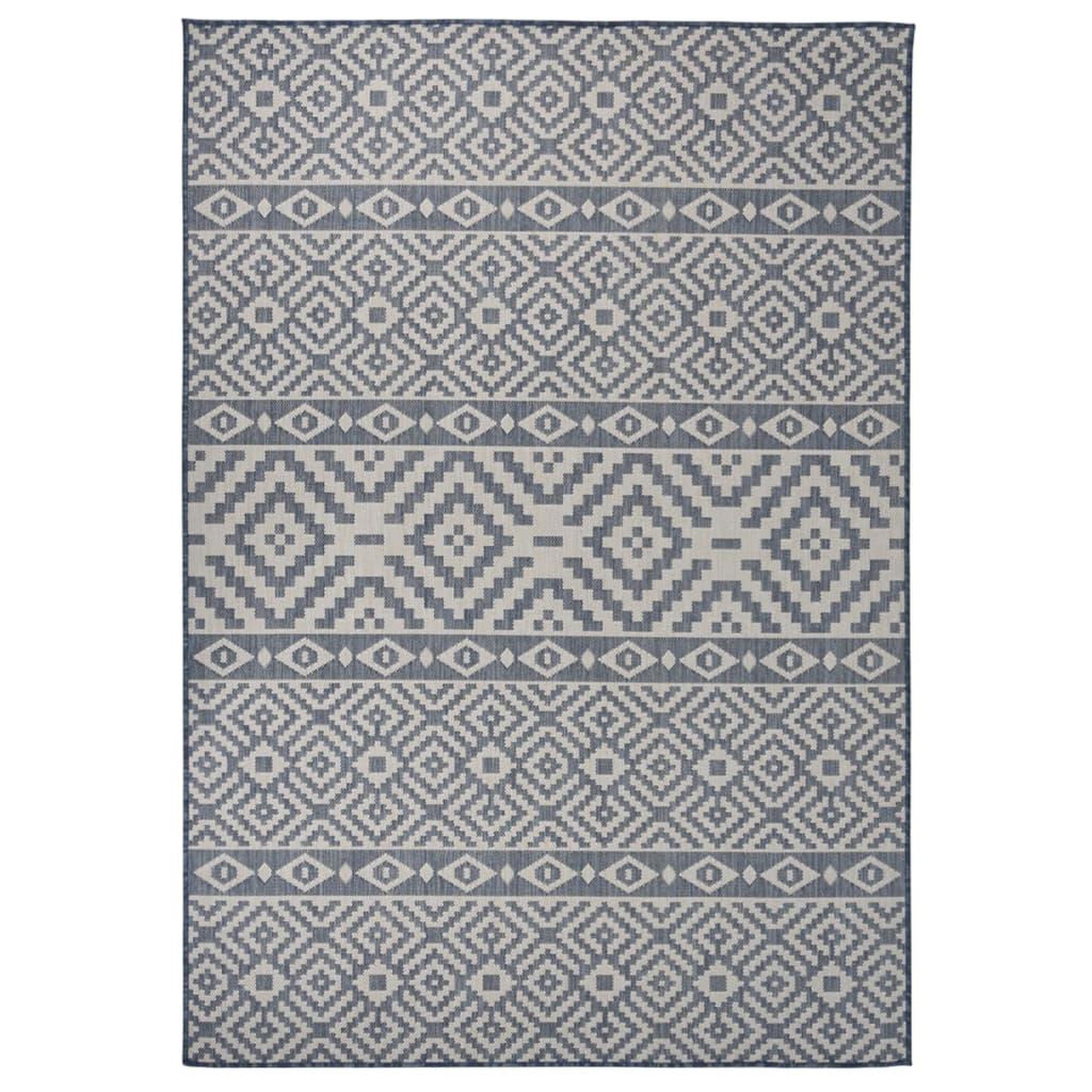 Voir la diapositive 1 : VIDAXL Tapis a tissage plat d'exterieur 160x230 cm Rayures bleues
