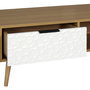 Voir la diapositive 3 : The Home Deco Factory Table basse Sven 1 tiroir - H. 38 cm - Bois et Blanc
