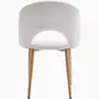 HOMIFAB Lot de 2 chaises de salle à manger en velours côtelé beige, piètement effet bois - Moss
